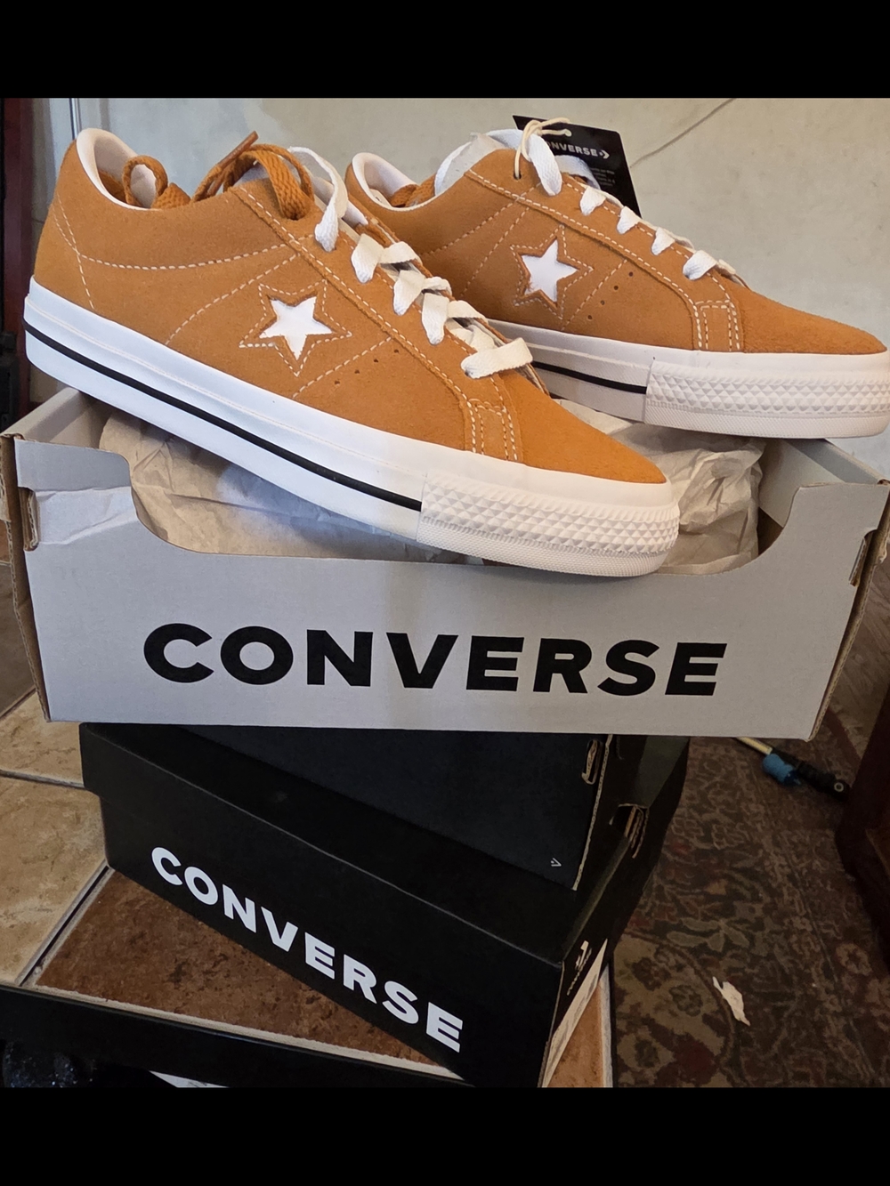 Converse Kids One Star Low Top Sneakers — Sunflower Gold Suede with White Star